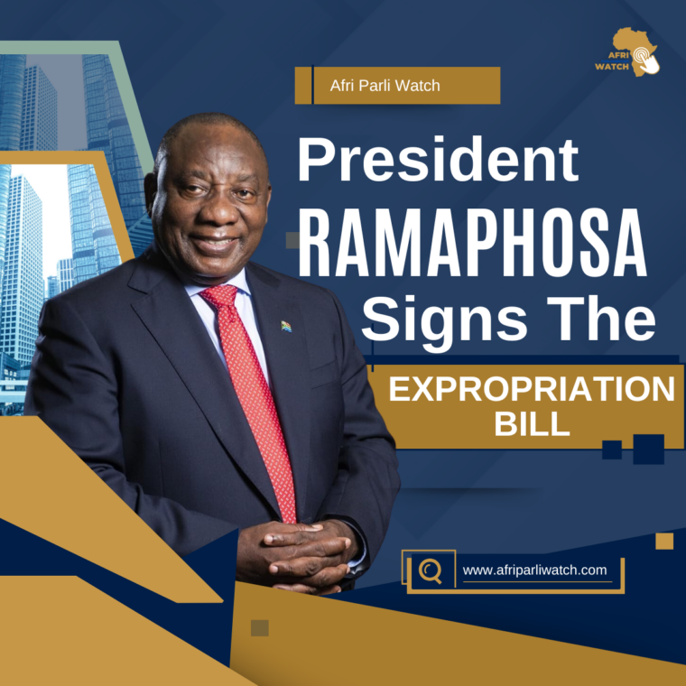 President Cyril Ramaphosa signs the expropriation bill